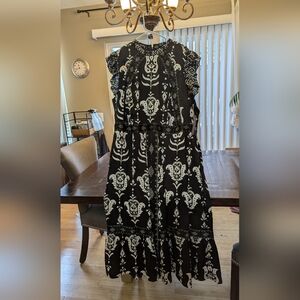 Lane Bryant Black and White Floral Maxi Dress